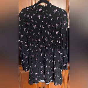 Wild Fable Black Floral High Neck Dress